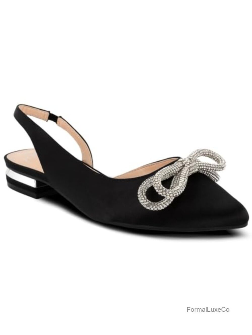 Faux Leather Slingback Flats Pointed Toe Low Heel Dress Shoes